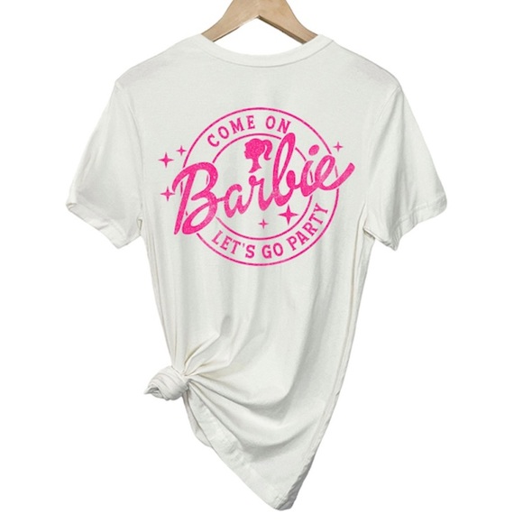 BARBIE Let’s Go Party Graphic Tee with Front and Back Graphic Design - Picture 3 of 3